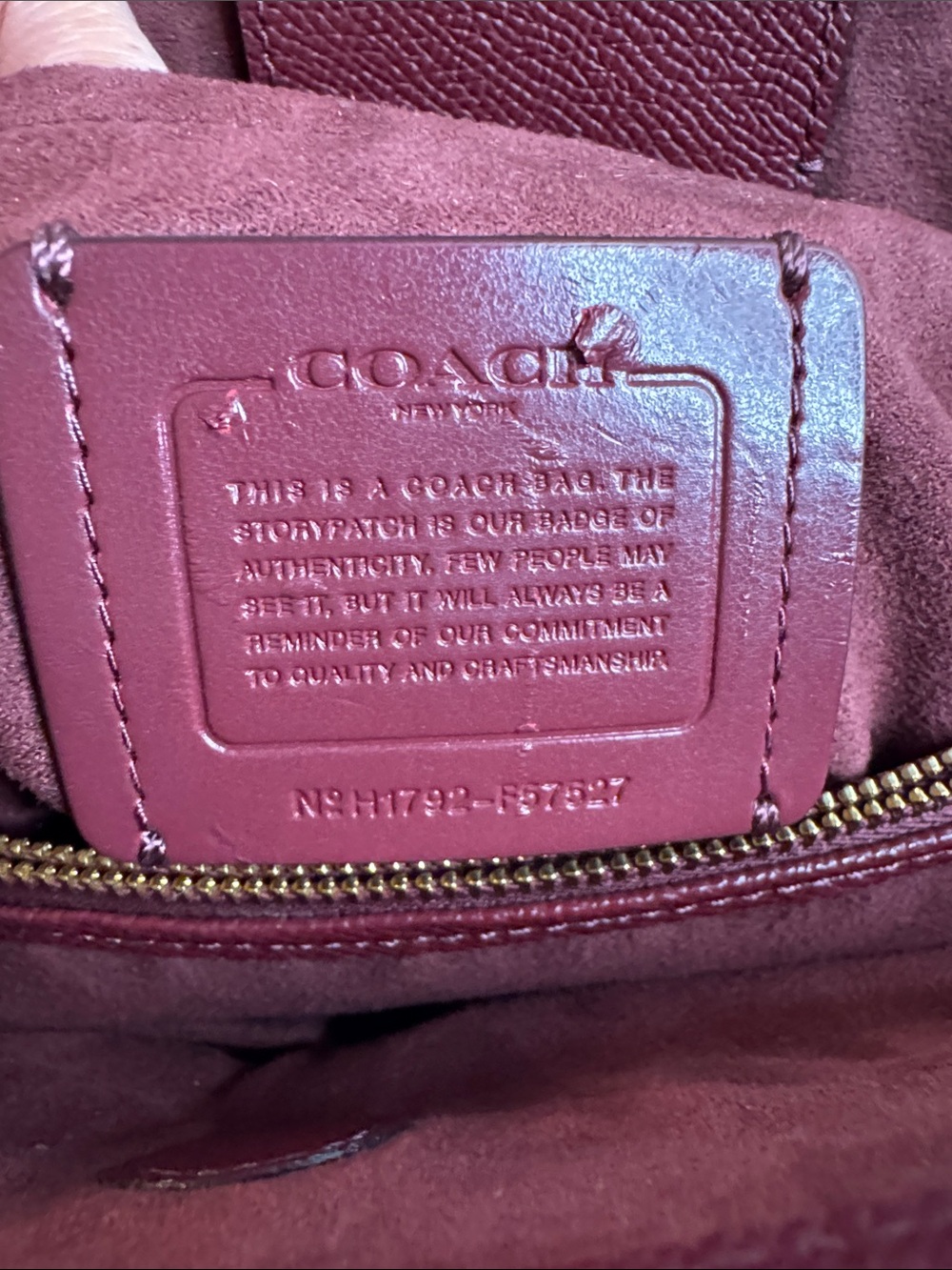Coach Burgundy Margot Carryall handbag with COA. Msrp $395 - Picture 6 of 6